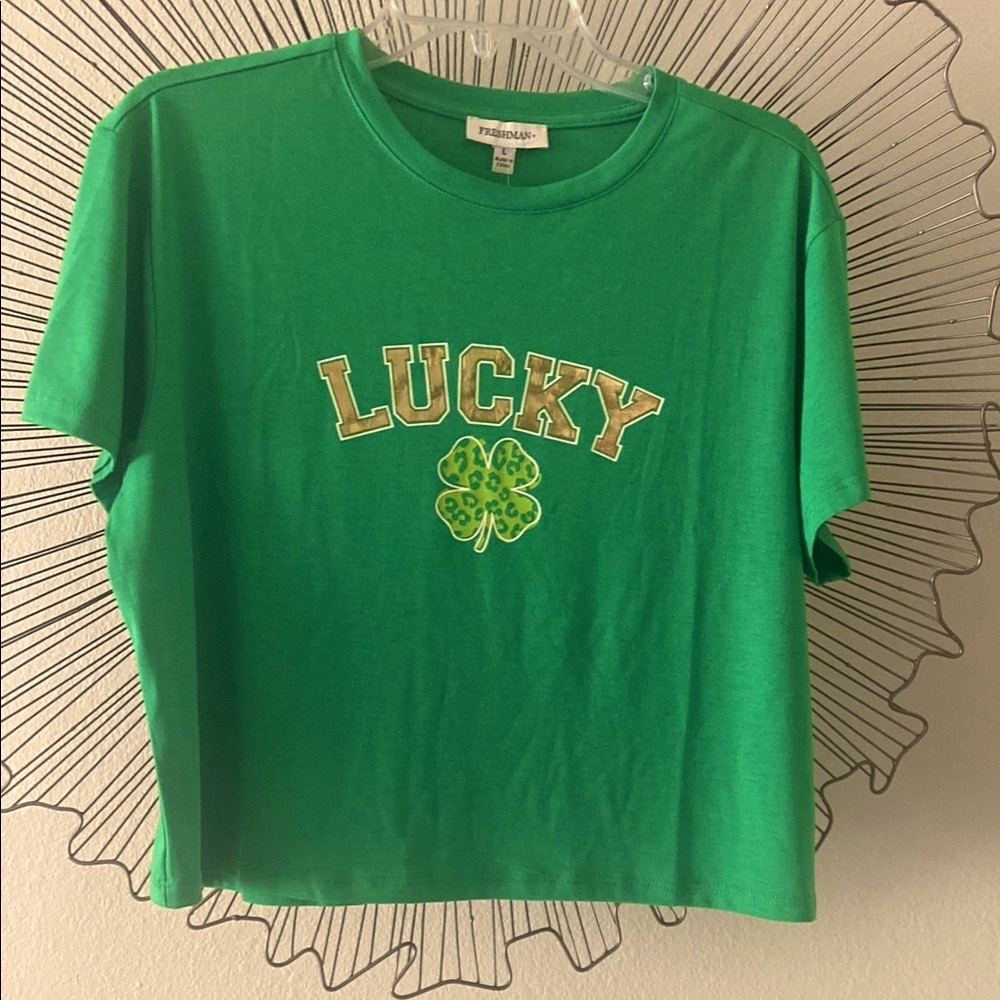 Freshman Green 'Lucky' Graphic Tee Size L